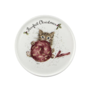Wrendale Designs Mug & Coaster Set, 'Purrfect Christmas' Cat