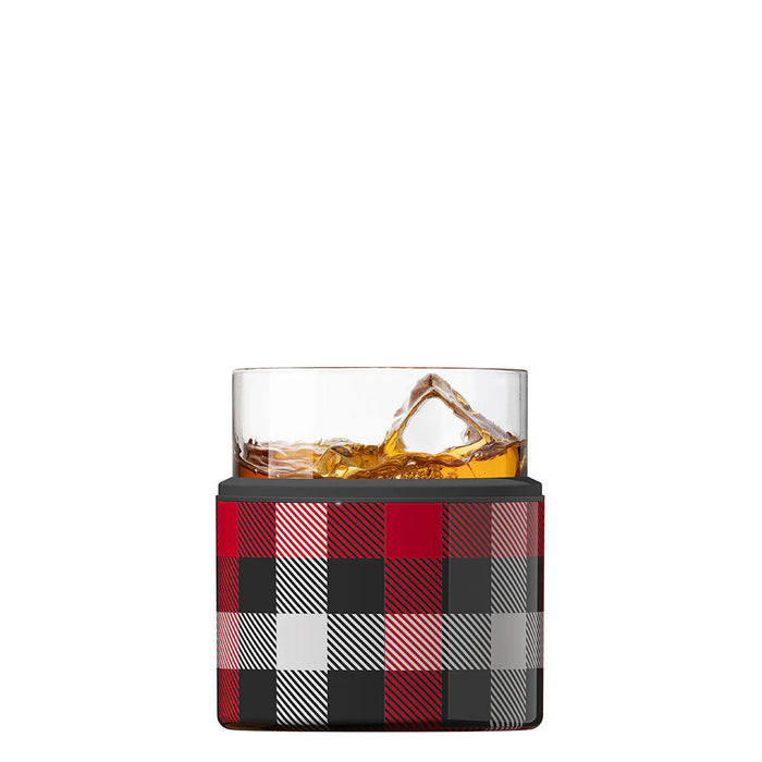 Asobu Insulated "On the Rocks" Whiskey Glass, Red Plaid