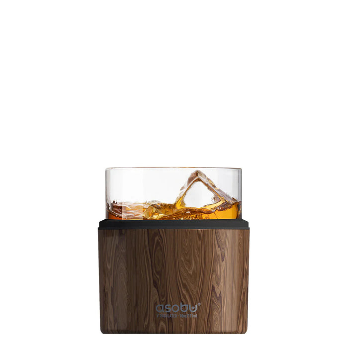 Asobu Insulated "On the Rocks" Whiskey Glass, Wood