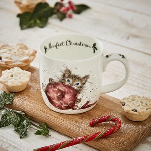 Wrendale Designs Mug & Coaster Set, 'Purrfect Christmas' Cat