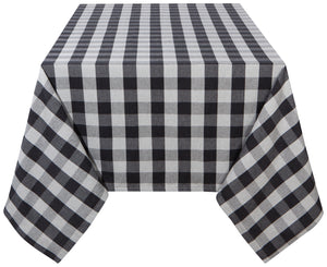 Danica Now Designs Second Spin Tablecloth 60 x 90 Inch, Charcoal Buffalo Check