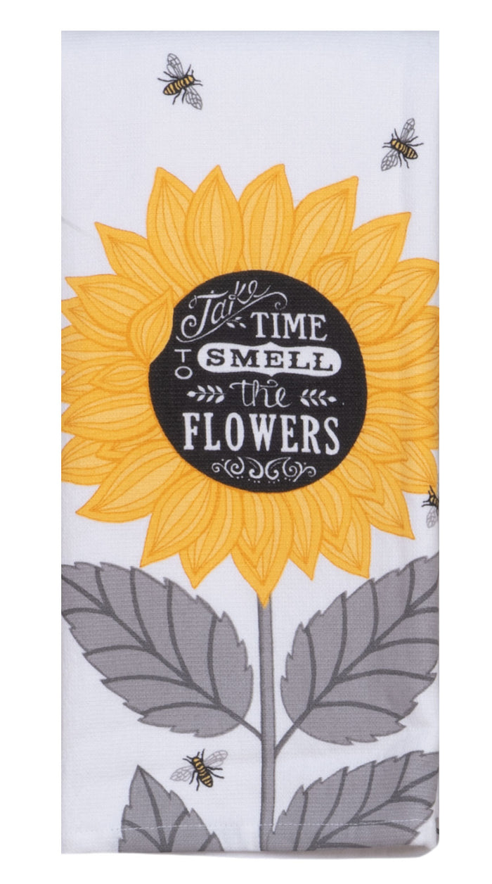Kay Dee Dual Purpose Terry Tea Towel, Just Bees Flowers