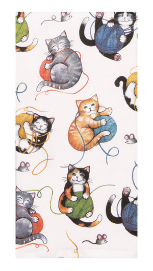 Kay Dee Dual Purpose Terry Tea Towel, Curious Kittens Playful