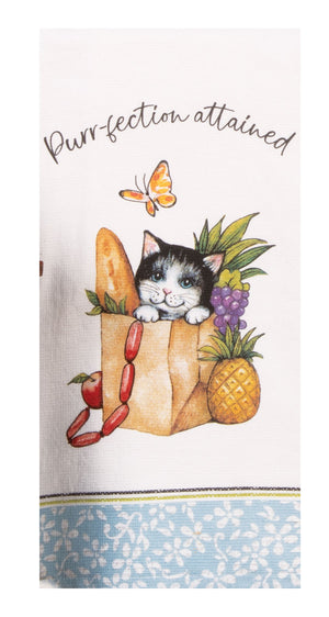 Kay Dee Dual Purpose Terry Tea Towel, Curious Kittens Purr-fection