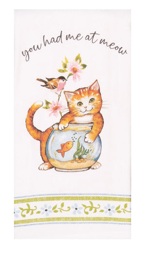 Kay Dee Dual Purpose Terry Tea Towel, Curious Kittens Meow
