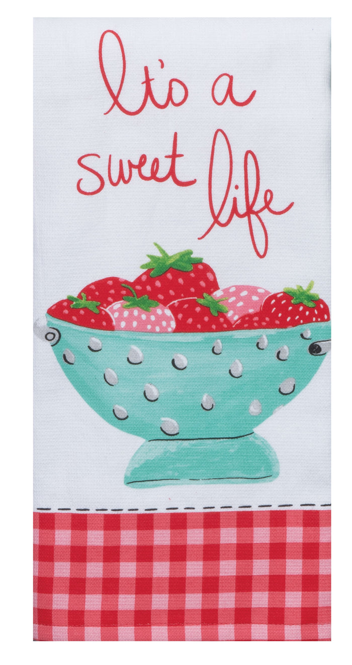 Kay Dee Dual Purpose Terry Tea Towel, Berry Basket Sweet Life