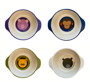Red Rover Kids Bamboo Bowls Set of 4, Animals