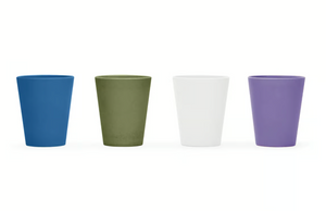 Red Rover Kids Bamboo Cups Set of 4, Colours (Blue, Green, Purple, White)