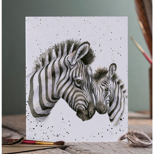 Wrendale Designs Greeting Card, Blank 'Racing Stripes' Zebra