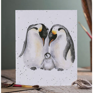 Wrendale Designs Greeting Card, Blank 'The Emperor's New Chick' Penguins