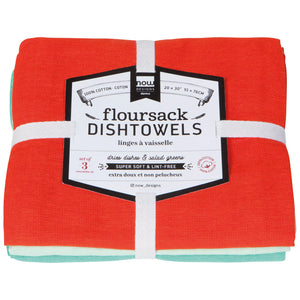 Danica Now Designs Flour Sack Tea Towel Set of 3, Fiesta | Jade | Lucite
