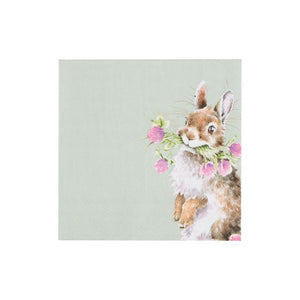 Wrendale Designs Cocktail Paper Napkin, 'Head Clover Heels' Rabbit