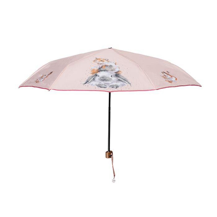 Wrendale Designs Umbrella, 'Piggy in the Middle' Guinea Pig & Rabbit