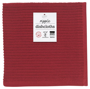 Danica Now Designs Ripple Dishcloths Set of 2, Carmine Red