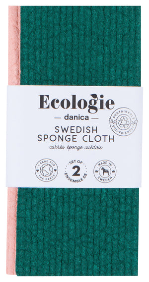 Danica Ecologie Swedish Dishcloth Set of 2, Evergreen & Blossom