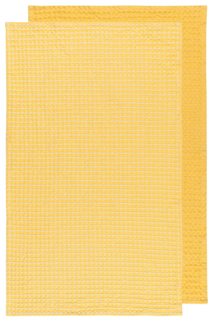 Danica Now Designs Second Spin Waffle Tea Towel Set of 2, Yellow
