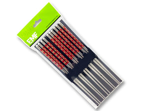 EMF Hollow Stainless Steel Chopstick Sets (5 Pairs), Red Checker