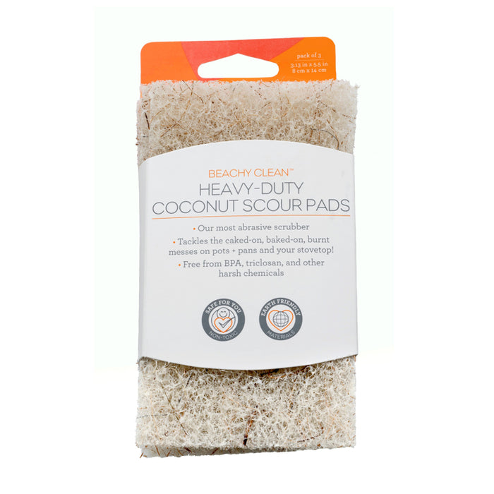 Full Circle BEACHY CLEAN™ Heavy Duty Coconut Scour Pads Set of 3