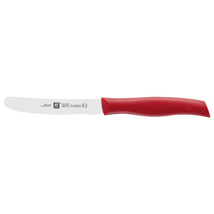 ZWILLING Twin Grip Serrated Utility Knife 4.5 Inch, Red