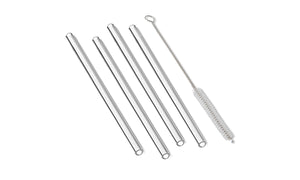 Outset Reusable Straight Glass Drinking Straws Set of 4