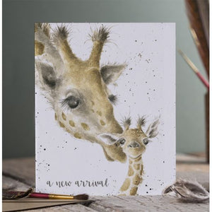 Wrendale Designs Greeting Card, Baby 'A New Arrival' Giraffe