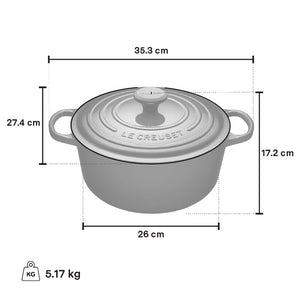 Le Creuset Round Dutch Oven 5.3L, Shell Pink