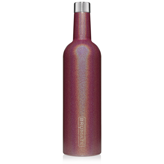 BruMate Winesulator Wine Canteen 25oz, Glitter Merlot