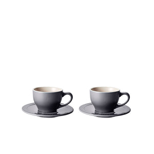 Le Creuset Classic Cappuccino Cups & Saucers Set, Oyster