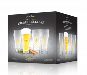 Final Touch Barley & Hops Brewhouse Glass Set of 4