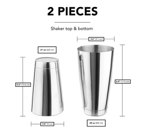 Final Touch Stainless Steel Boston Cocktail Shaker