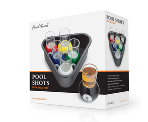 Final Touch Billard/Pool Shot Glasses with Rack Tray
