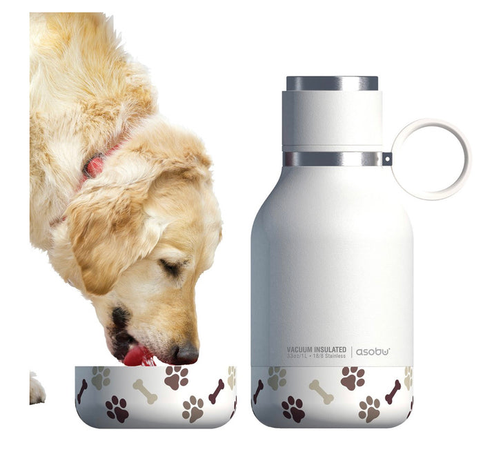 Asobu Dog Bowl | Water Bottle 1L, White