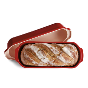 Emile Henry Large Bread Loaf Baker, Grand Cru (Burgundy Red)