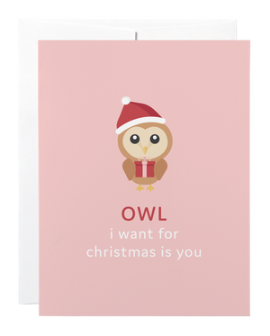 Classy Cards Greeting Card, Owl I Want for Christmas