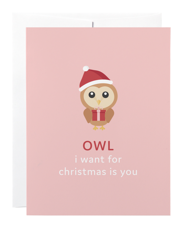 Classy Cards Greeting Card, Owl I Want for Christmas