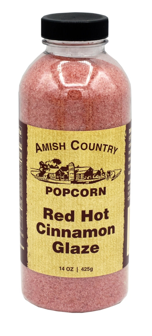 Amish Country Popcorn Glaze 14oz, Red Hot Cinnamon