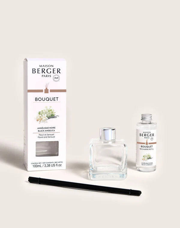 Maison Berger Reed Diffuser Set with Refill, Black Angelica