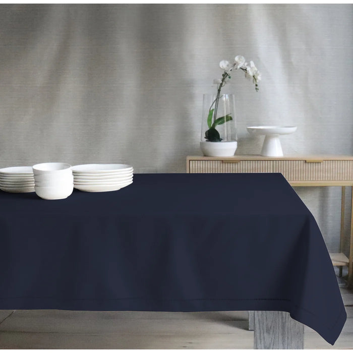Harman Hemstitch Tablecloth 60 x 90, Navy Blue