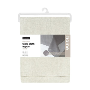 Harman Hemstitch Tablecloth 60 x 90 Inch, Linen