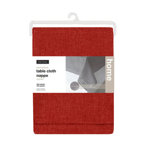 Harman Hemstitch Round Tablecloth 70 Inch, Red