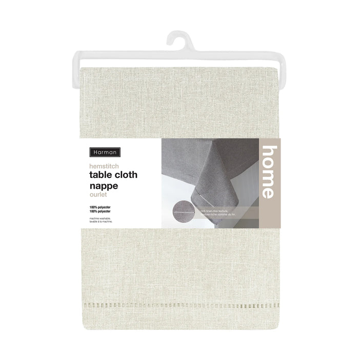 Harman Round Tablecloth 70 Inch, Hemstitch Linen