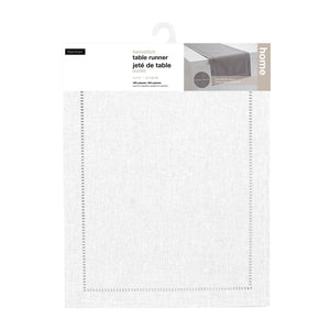 Harman Hemstitch Table Runner 72 Inch, White