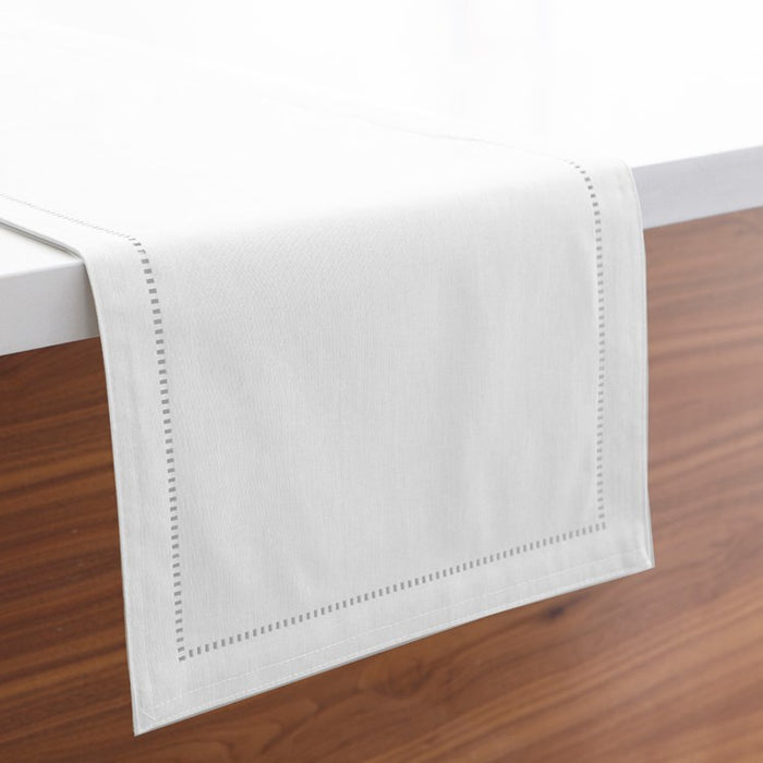 Harman Hemstitch Table Runner 72 Inch, White