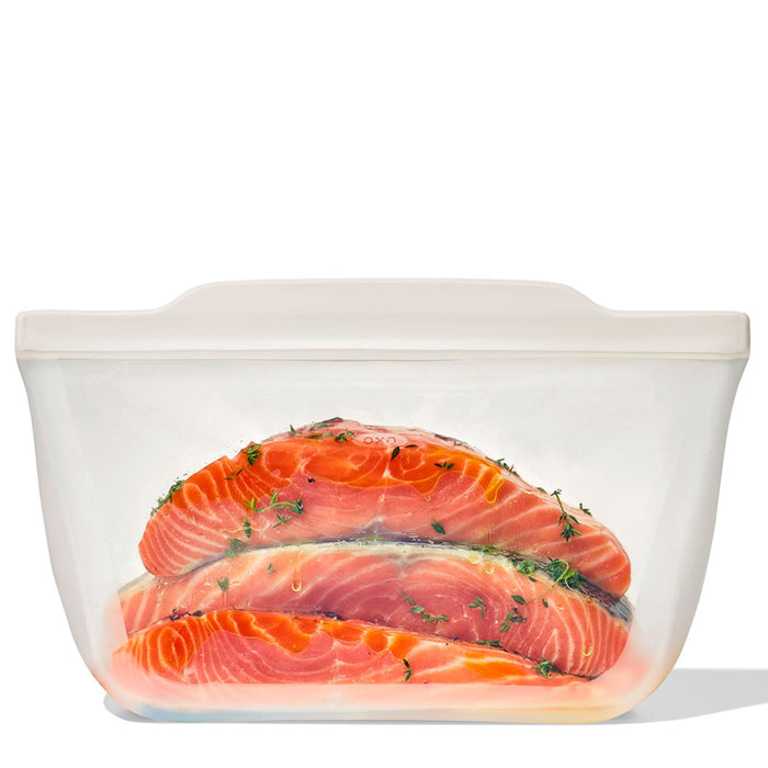 OXO Reusable Stand-Up Half Gallon Bag 1.9L | 64oz, Oat White