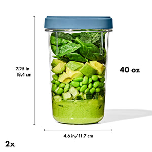 OXO TWIST & STACK Round Food Containers Set of 2, 1.2 L