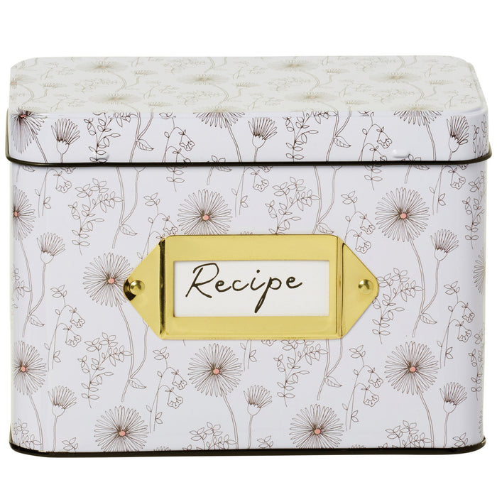 C.R. Gibson Tin Recipe Box, Night & Day Blush