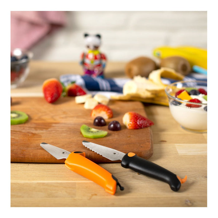 Kuhn Rikon KinderKitchen® Knife Set of 2, Dogs (Black & Orange)