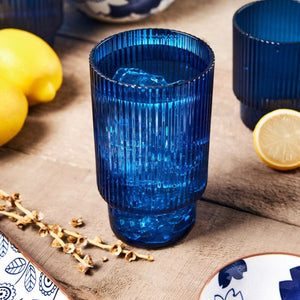 Brilliant Patio Acrylic Highball Glass 590ml Set of 4, Blue