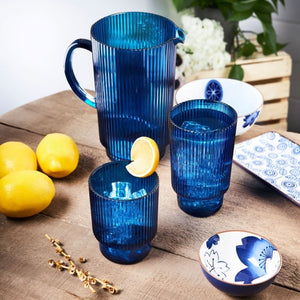 Brilliant Patio Acrylic Highball Glass 590ml Set of 4, Blue