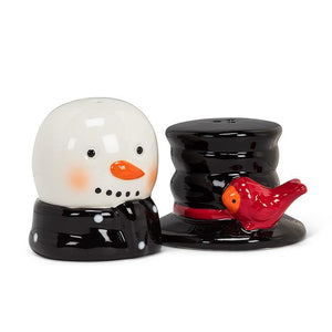 Abbott Salt & Pepper Set, Snowman & Hat